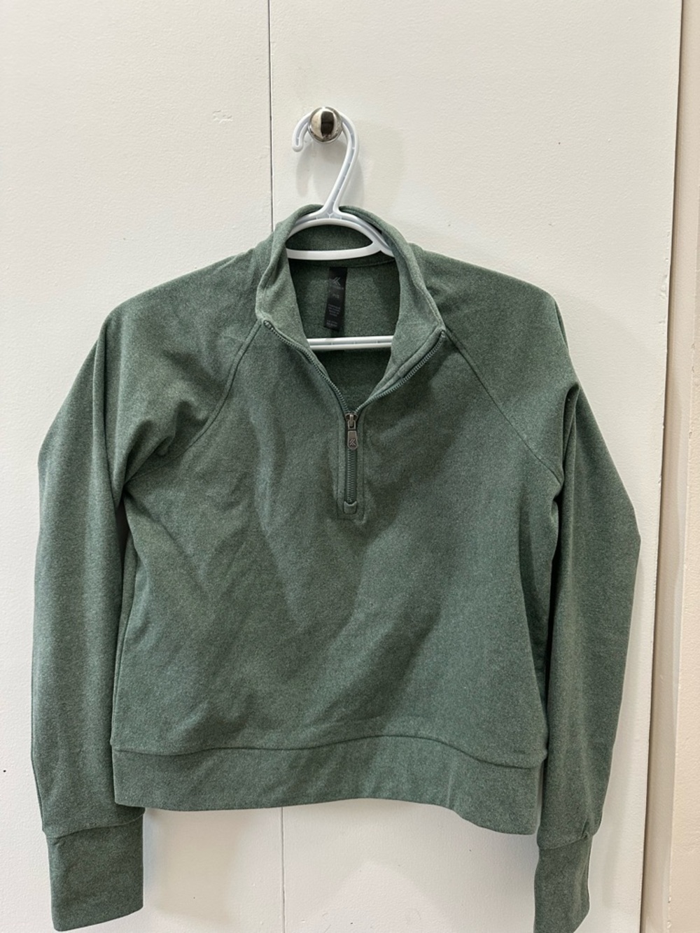 Kyodan Half-Zip Cropped Green Sweater